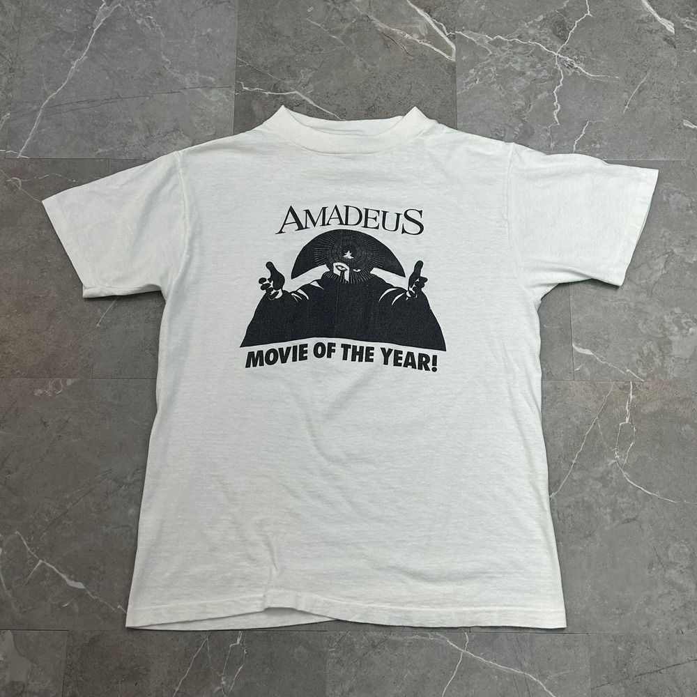 80s Vintage Amadeus Movie Promo Graphic Tee Mens Medium Mozart HBO Video EMI